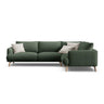 Naomi 4-Sitzer Ecksofa, Rechte Seite, aus Strukturierter Stoff in Moosgrün (Liberty 12), 280x195 cm von Micadoni – Bild 1