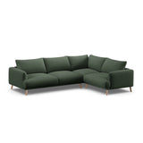 Naomi 4-Sitzer Ecksofa, Rechte Seite, aus Strukturierter Stoff in Moosgrün (Liberty 12), 280x195 cm von Micadoni – Bild 4