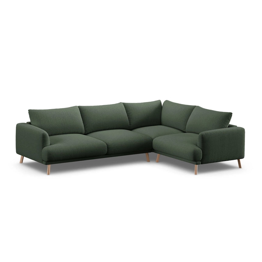 Naomi 4-Sitzer Ecksofa, Rechte Seite, aus Strukturierter Stoff in Moosgrün (Liberty 12), 280x195 cm von Micadoni – Bild 4