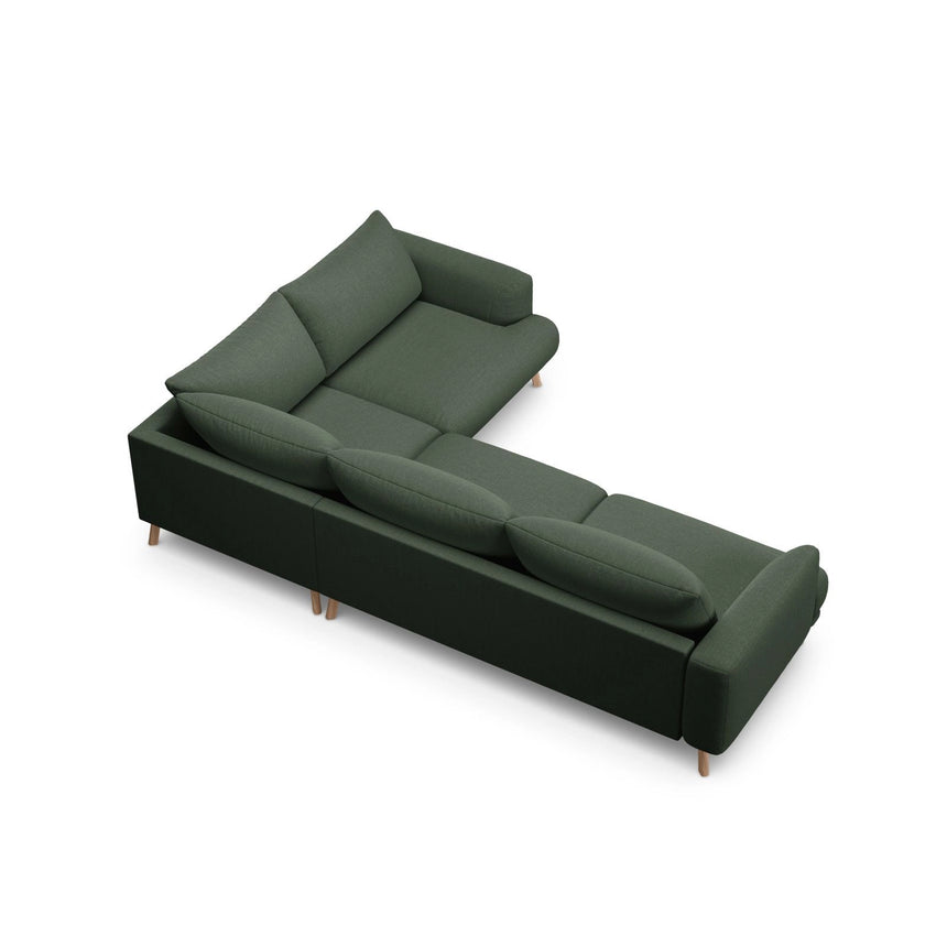 Naomi 4-Sitzer Ecksofa, Rechte Seite, aus Strukturierter Stoff in Moosgrün (Liberty 12), 280x195 cm von Micadoni – Bild 5