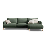 Naomi 4-Sitzer Ecksofa, Rechte Seite, aus Strukturierter Stoff in Moosgrün (Liberty 12), 285x170 cm von Micadoni – Bild 1