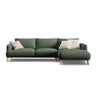 Naomi 4-Sitzer Ecksofa, Rechte Seite, aus Strukturierter Stoff in Moosgrün (Liberty 12), 285x170 cm von Micadoni – Bild 1
