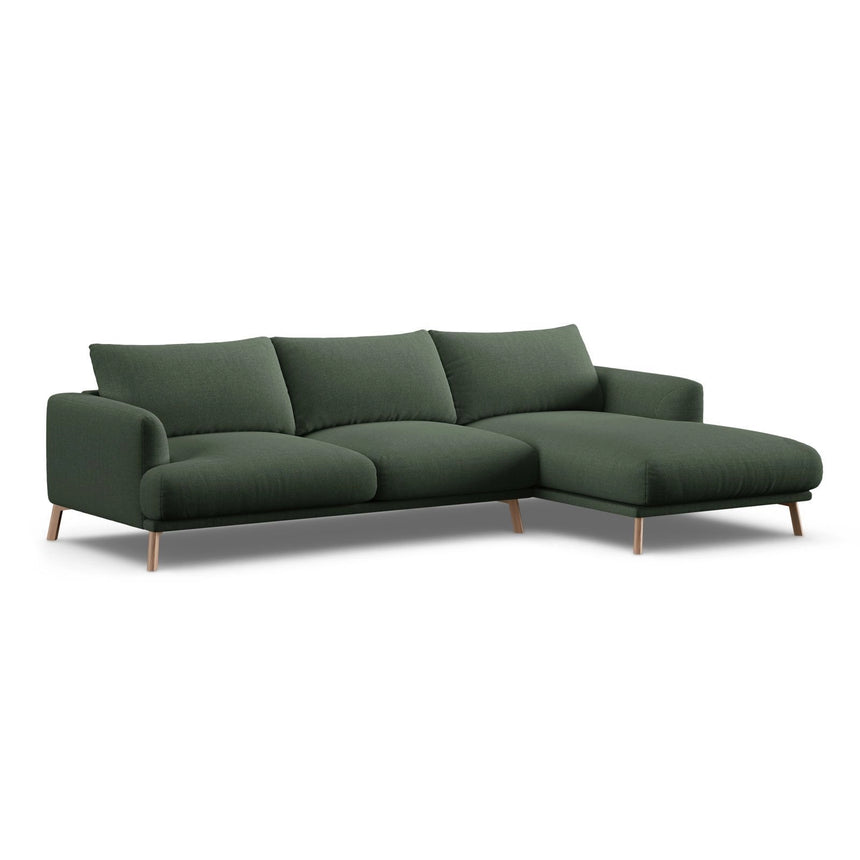 Naomi 4-Sitzer Ecksofa, Rechte Seite, aus Strukturierter Stoff in Moosgrün (Liberty 12), 285x170 cm von Micadoni – Bild 4