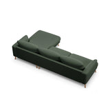 Naomi 4-Sitzer Ecksofa, Rechte Seite, aus Strukturierter Stoff in Moosgrün (Liberty 12), 285x170 cm von Micadoni – Bild 5