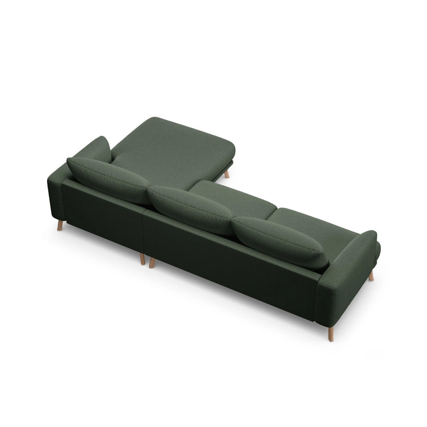 Naomi 4-Sitzer Ecksofa, Rechte Seite, aus Strukturierter Stoff in Moosgrün (Liberty 12), 285x170 cm von Micadoni – Bild 5