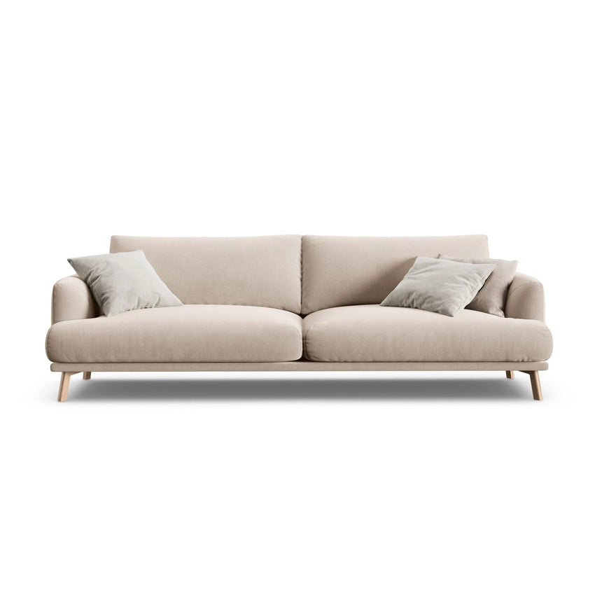 Naomi 4-Sitzer Sofa aus Samt in Beige (Salvador 1), 230x95 cm von Micadoni – Bild 1