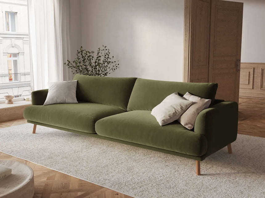Naomi 4-Sitzer Sofa aus Samt in Grün (Salvador 8), 230x95 cm von Micadoni – Bild 2