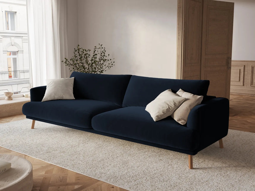 Naomi 4-Sitzer Sofa aus Samt in Königsblau (Salvador 5), 230x95 cm von Micadoni – Bild 2