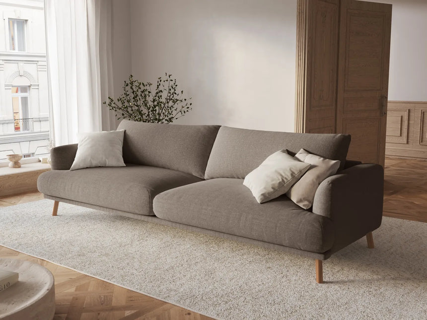 Naomi 4-Sitzer Sofa aus Strukturierter Stoff in Cappuccino (Liberty 5), 230x95 cm von Micadoni – Bild 2