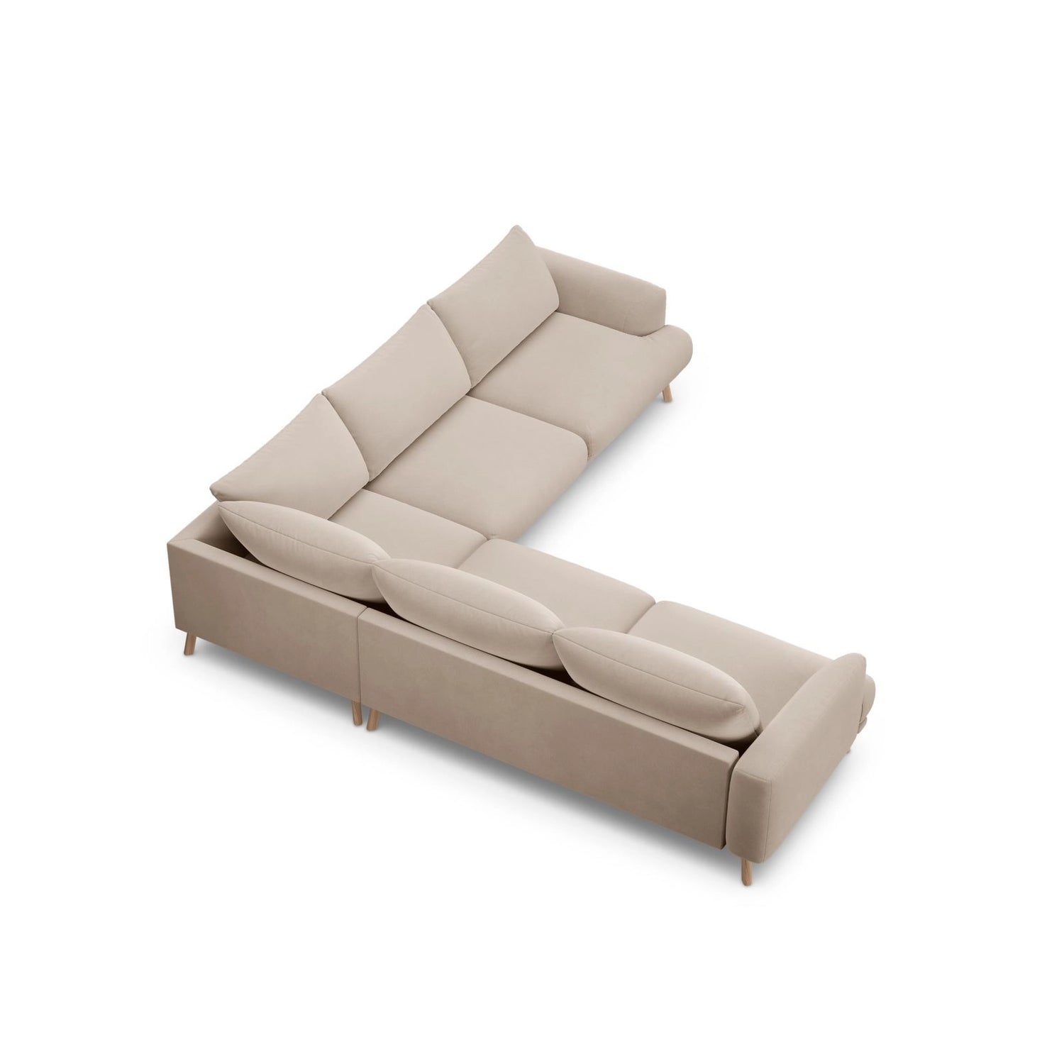 Naomi 5-Sitzer Ecksofa, Symmetrisch, aus Samt in Beige (Salvador 1), 280x280 cm von Micadoni – Bild 5
