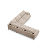 Naomi 5-Sitzer Ecksofa, Symmetrisch, aus Samt in Beige (Salvador 1), 280x280 cm von Micadoni – Bild 5