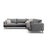 Naomi 5-Sitzer Ecksofa, Symmetrisch, aus Samt in Grau (Salvador 17), 280x280 cm von Micadoni – Bild 1