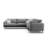 Naomi 5-Sitzer Ecksofa, Symmetrisch, aus Samt in Grau (Salvador 17), 280x280 cm von Micadoni – Bild 1