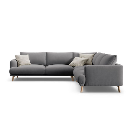 Naomi 5-Sitzer Ecksofa, Symmetrisch, aus Samt in Grau (Salvador 17), 280x280 cm von Micadoni – Bild 1