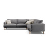 Naomi 5-Sitzer Ecksofa, Symmetrisch, aus Samt in Grau (Salvador 17), 280x280 cm von Micadoni – Bild 1
