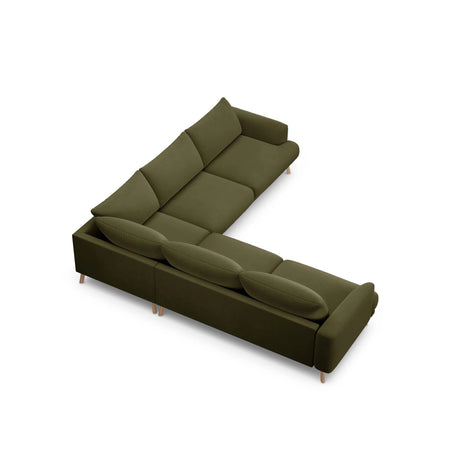 Naomi 5-Sitzer Ecksofa, Symmetrisch, aus Samt in Grün (Salvador 8), 280x280 cm von Micadoni – Bild 5