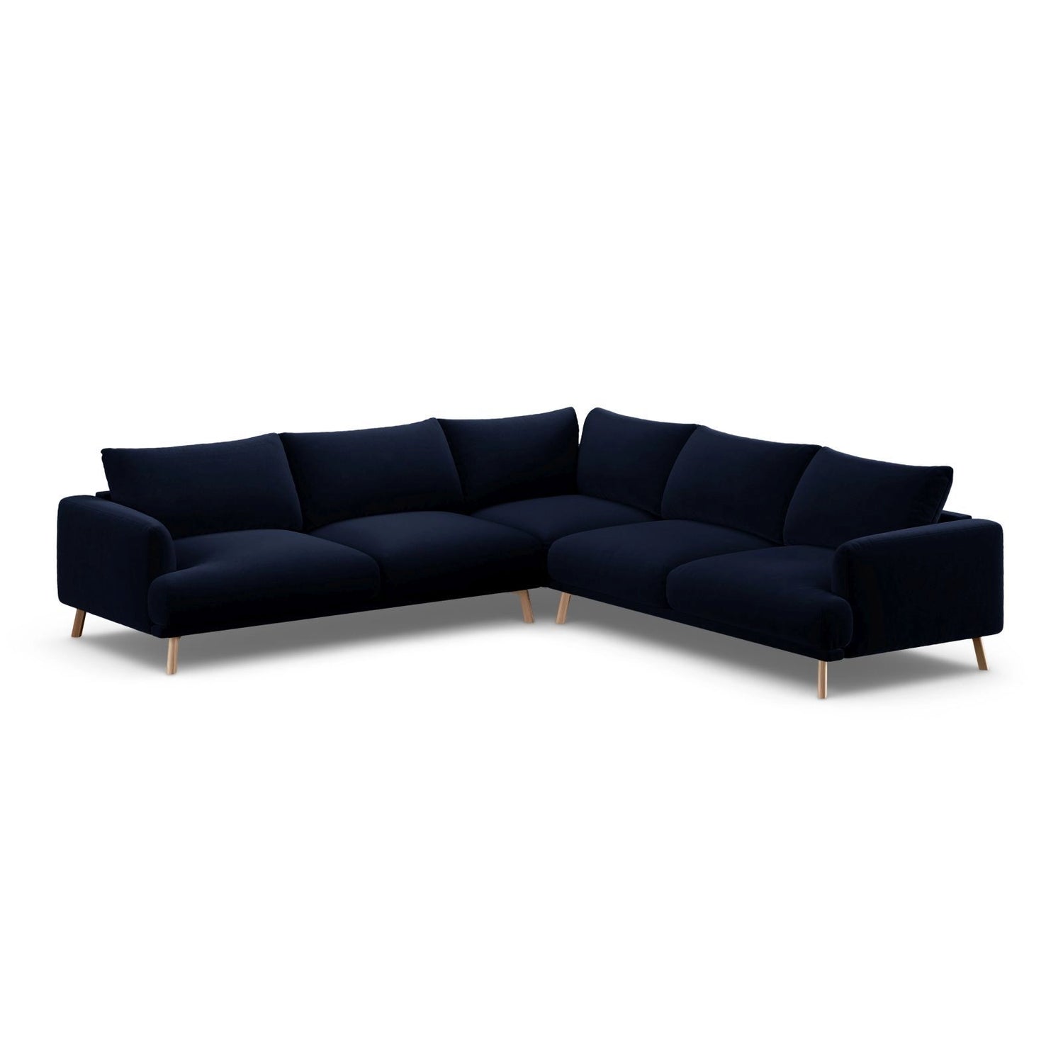 Naomi 5-Sitzer Ecksofa, Symmetrisch, aus Samt in Königsblau (Salvador 5), 280x280 cm von Micadoni – Bild 4