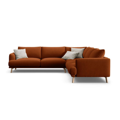 Naomi 5-Sitzer Ecksofa, Symmetrisch, aus Samt in Terrakotta (Salvador 14), 280x280 cm von Micadoni – Bild 1