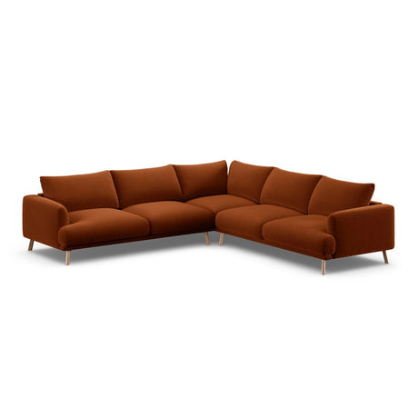 Naomi 5-Sitzer Ecksofa, Symmetrisch, aus Samt in Terrakotta (Salvador 14), 280x280 cm von Micadoni – Bild 4