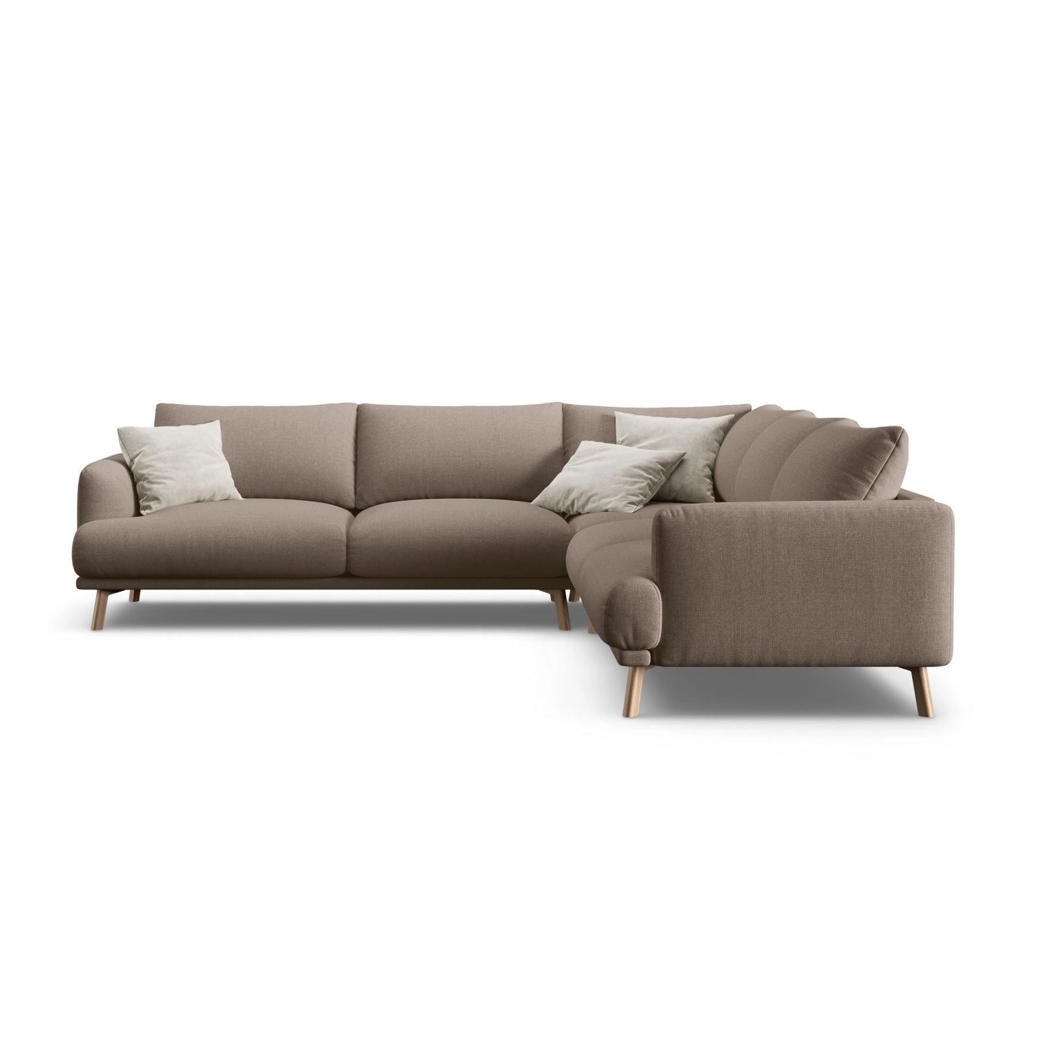 Naomi 5-Sitzer Ecksofa, Symmetrisch, aus Strukturierter Stoff in Cappuccino (Liberty 5), 280x280 cm von Micadoni – Bild 1