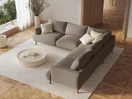 Naomi 5-Sitzer Ecksofa, Symmetrisch, aus Strukturierter Stoff in Cappuccino (Liberty 5), 280x280 cm von Micadoni – Bild 2