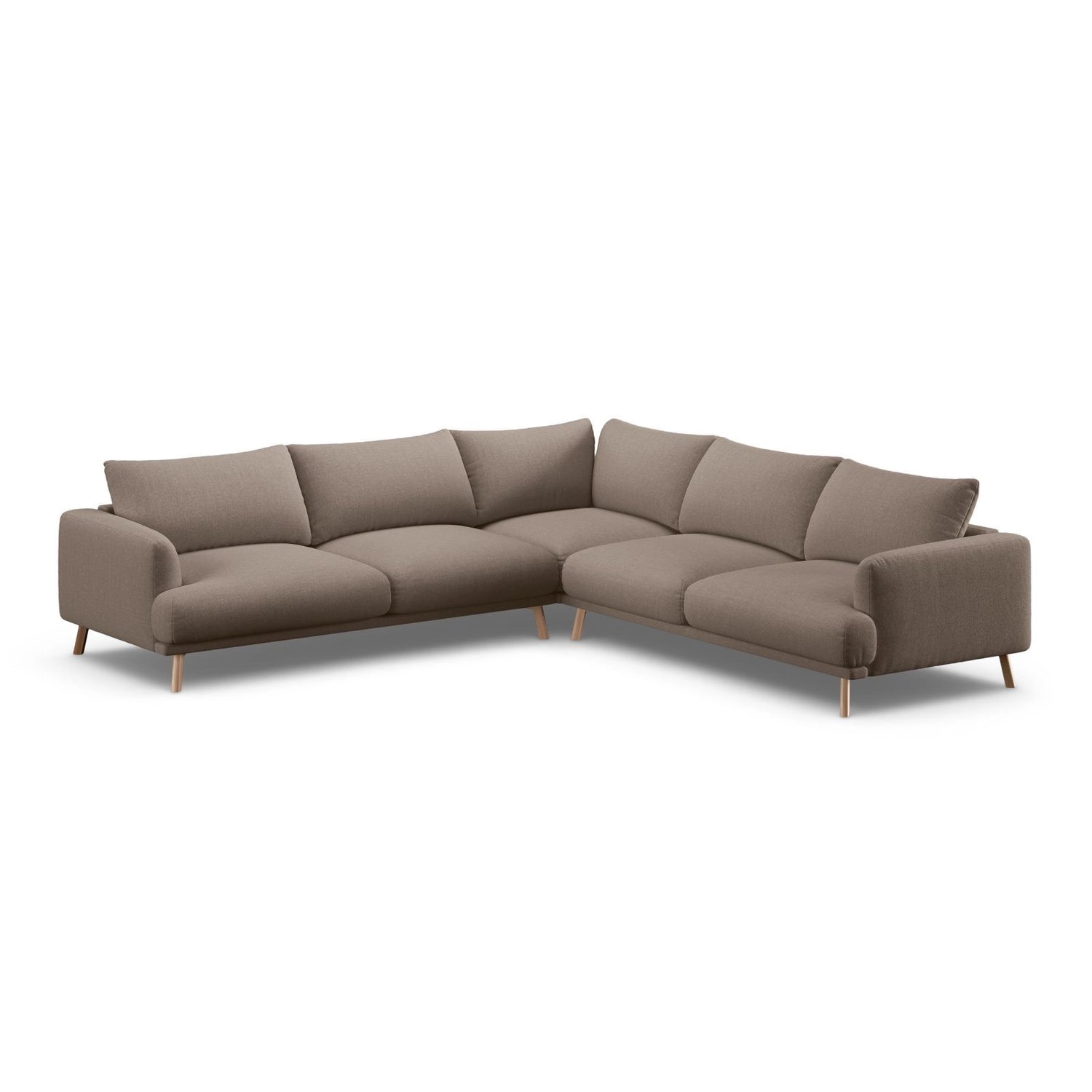 Naomi 5-Sitzer Ecksofa, Symmetrisch, aus Strukturierter Stoff in Cappuccino (Liberty 5), 280x280 cm von Micadoni – Bild 4