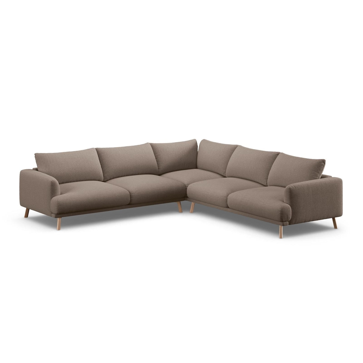 Naomi 5-Sitzer Ecksofa, Symmetrisch, aus Strukturierter Stoff in Cappuccino (Liberty 5), 280x280 cm von Micadoni – Bild 4