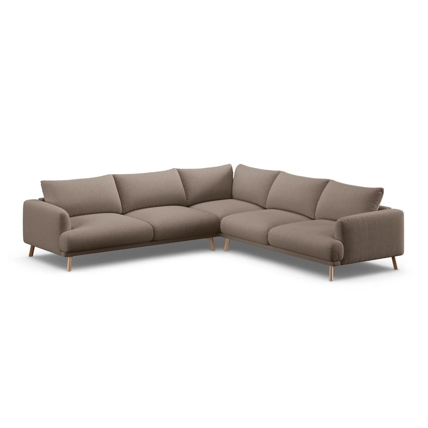 Naomi 5-Sitzer Ecksofa, Symmetrisch, aus Strukturierter Stoff in Cappuccino (Liberty 5), 280x280 cm von Micadoni – Bild 4