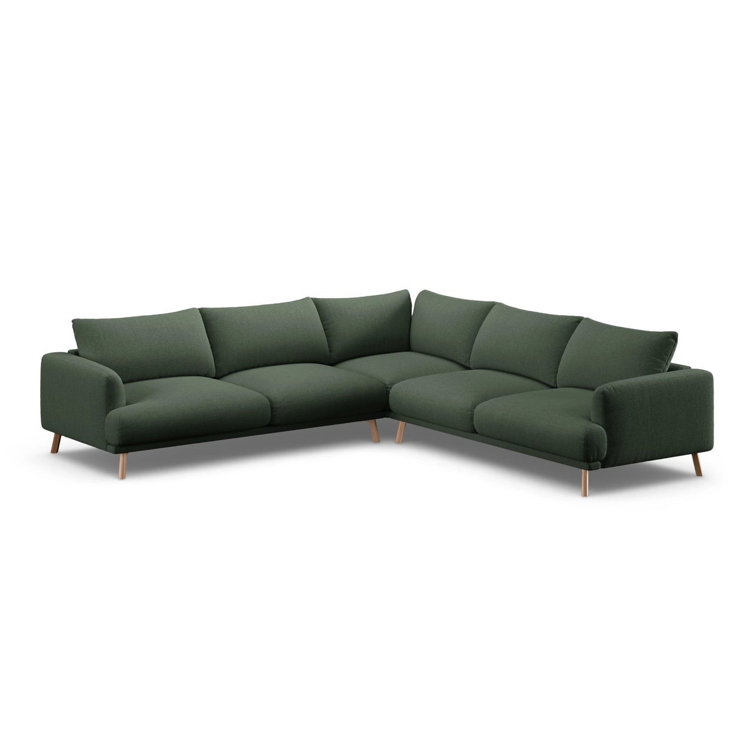 Naomi 5-Sitzer Ecksofa, Symmetrisch, aus Strukturierter Stoff in Moosgrün (Liberty 12), 280x280 cm von Micadoni – Bild 4