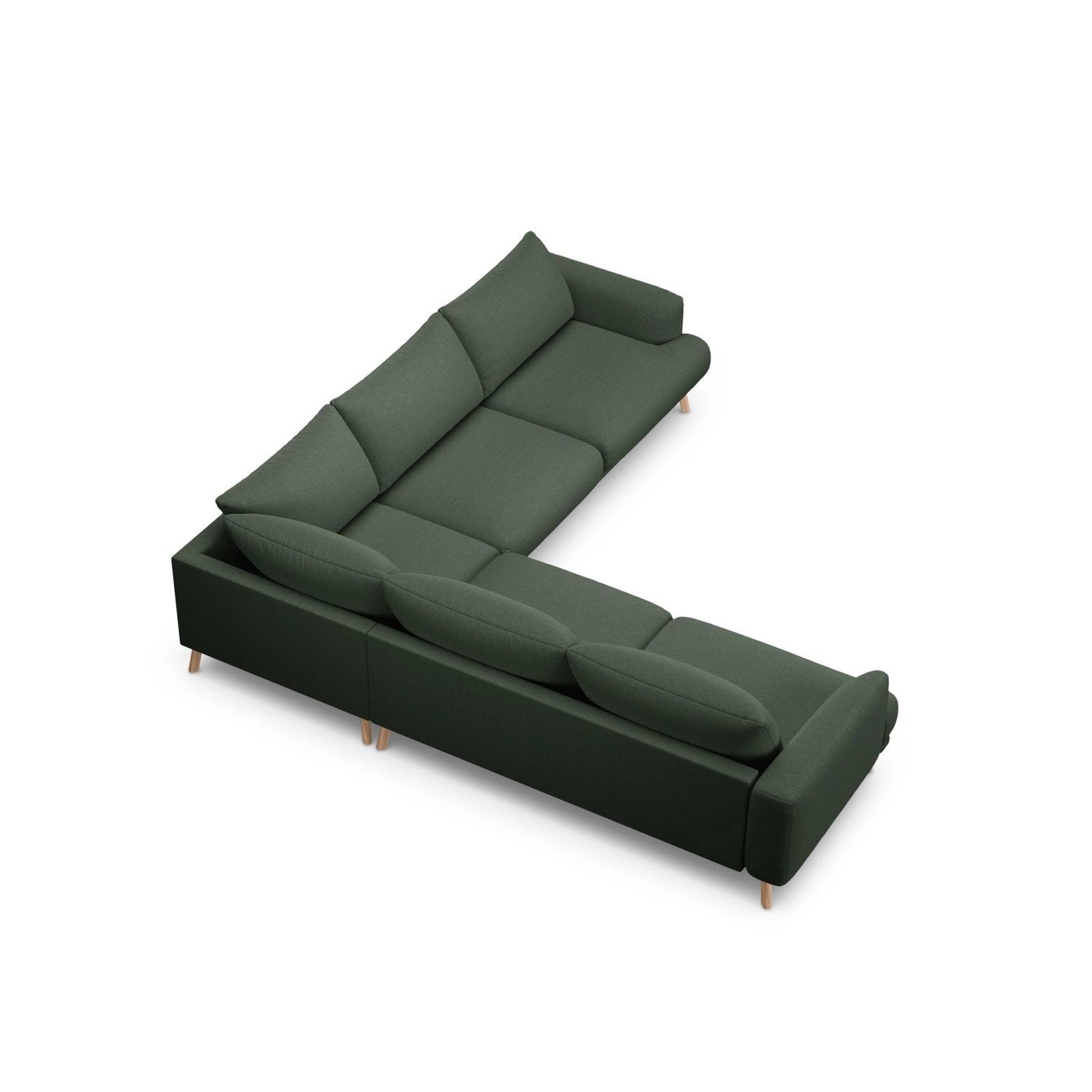 Naomi 5-Sitzer Ecksofa, Symmetrisch, aus Strukturierter Stoff in Moosgrün (Liberty 12), 280x280 cm von Micadoni – Bild 5