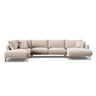 Naomi 6-Sitzer Panoramasofa, Linke Seite, aus Samt in Beige (Salvador 1), 365x235 cm von Micadoni – Bild 1