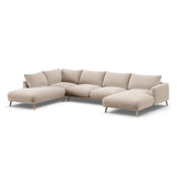 Naomi 6-Sitzer Panoramasofa, Linke Seite, aus Samt in Beige (Salvador 1), 365x235 cm von Micadoni – Bild 4