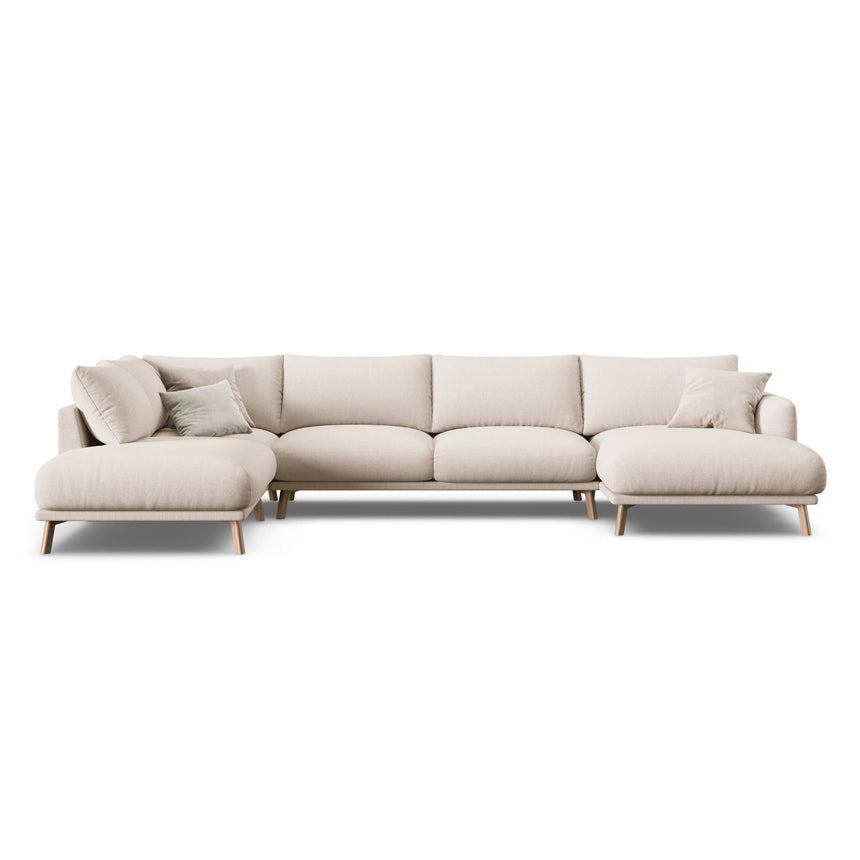 Naomi 6-Sitzer Panoramasofa, Linke Seite, aus Samt oder Strukturstoff, 365x235 cm von Micadoni – Bild 1