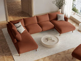 Naomi 6-Sitzer Panoramasofa, Linke Seite, aus Strukturierter Stoff in Brick (Liberty 9), 365x235 cm von Micadoni – Bild 2