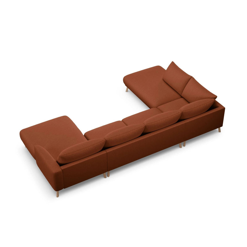 Naomi 6-Sitzer Panoramasofa, Linke Seite, aus Strukturierter Stoff in Brick (Liberty 9), 365x235 cm von Micadoni – Bild 5