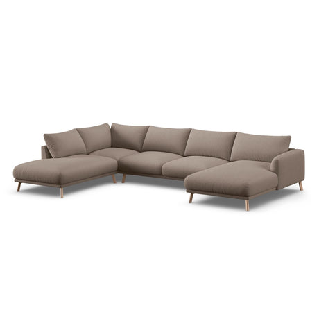Naomi 6-Sitzer Panoramasofa, Linke Seite, aus Strukturierter Stoff in Cappuccino (Liberty 5), 365x235 cm von Micadoni – Bild 4