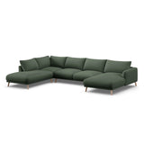 Naomi 6-Sitzer Panoramasofa, Linke Seite, aus Strukturierter Stoff in Moosgrün (Liberty 12), 365x235 cm von Micadoni – Bild 4