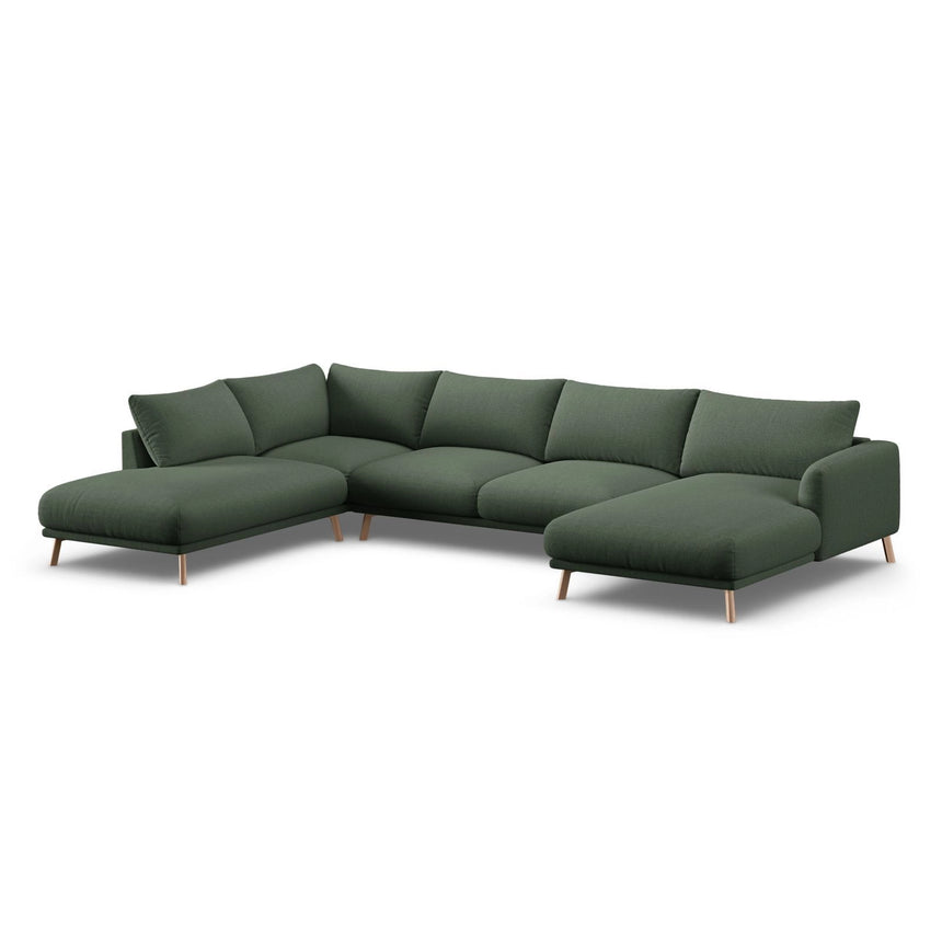 Naomi 6-Sitzer Panoramasofa, Linke Seite, aus Strukturierter Stoff in Moosgrün (Liberty 12), 365x235 cm von Micadoni – Bild 4