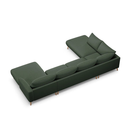 Naomi 6-Sitzer Panoramasofa, Linke Seite, aus Strukturierter Stoff in Moosgrün (Liberty 12), 365x235 cm von Micadoni – Bild 5