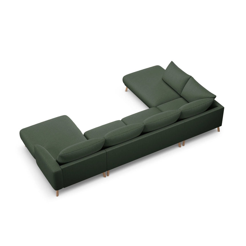 Naomi 6-Sitzer Panoramasofa, Linke Seite, aus Strukturierter Stoff in Moosgrün (Liberty 12), 365x235 cm von Micadoni – Bild 5