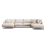 Naomi 6-Sitzer Panoramasofa, Rechte Seite, aus Samt oder Strukturstoff, 365x235 cm von Micadoni – Bild 1