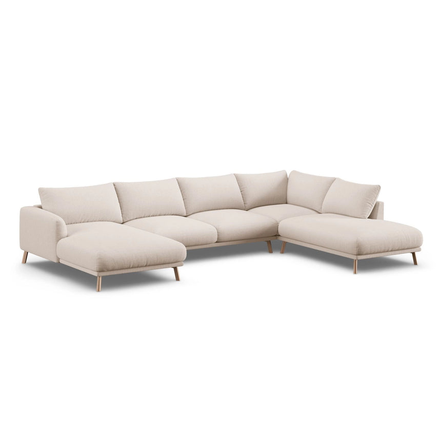 Naomi 6-Sitzer Panoramasofa, Rechte Seite, aus Samt oder Strukturstoff, 365x235 cm von Micadoni – Bild 4