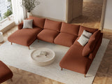 Naomi 6-Sitzer Panoramasofa, Rechte Seite, aus Strukturierter Stoff in Brick (Liberty 9), 365x235 cm von Micadoni – Bild 2