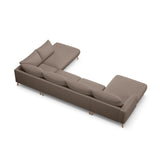 Naomi 6-Sitzer Panoramasofa, Rechte Seite, aus Strukturierter Stoff in Cappuccino (Liberty 5), 365x235 cm von Micadoni – Bild 5