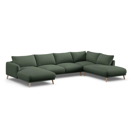 Naomi 6-Sitzer Panoramasofa, Rechte Seite, aus Strukturierter Stoff in Moosgrün (Liberty 12), 365x235 cm von Micadoni – Bild 4