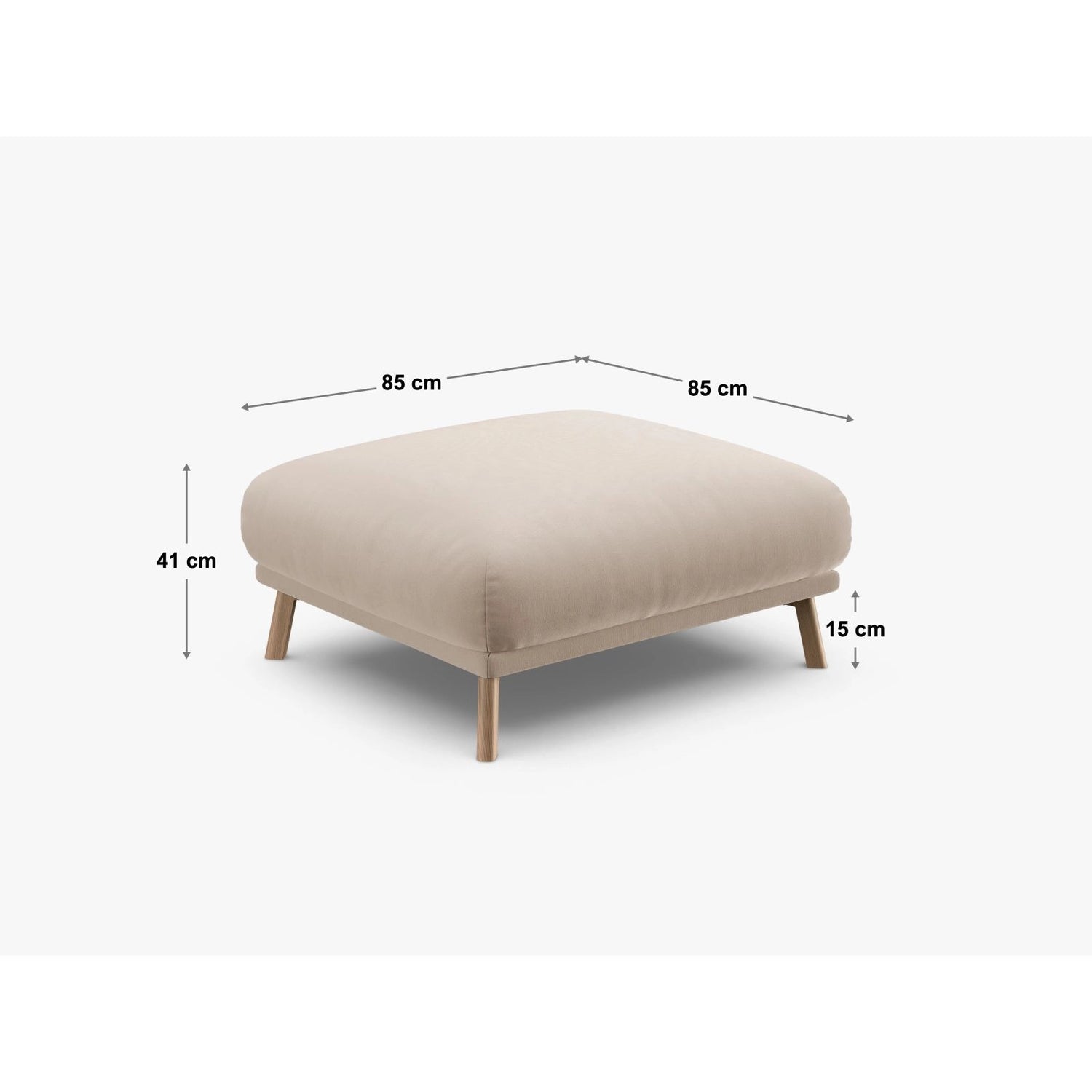Naomi Pouf aus Samt in Beige (Salvador 1), 85x85 cm von Micadoni – Bild 3