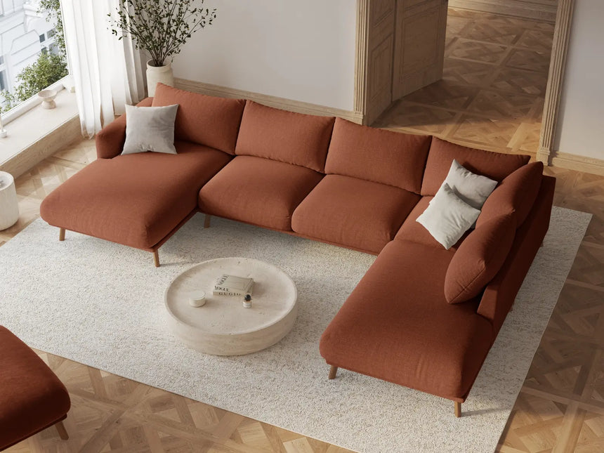 Naomi Pouf aus Strukturierter Stoff in Brick (Liberty 9), 85x85 cm von Micadoni – Bild 2