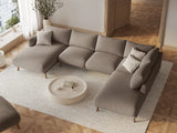 Naomi Pouf aus Strukturierter Stoff in Cappuccino (Liberty 5), 100x70 cm von Micadoni – Bild 2