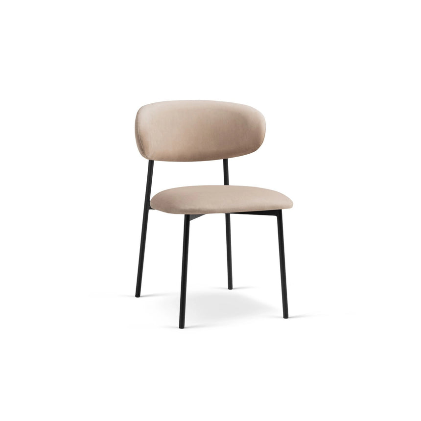 Nina Essstuhl, Polster aus Samt (Ma2282), in Almond Beige von Micadoni – Bild 1