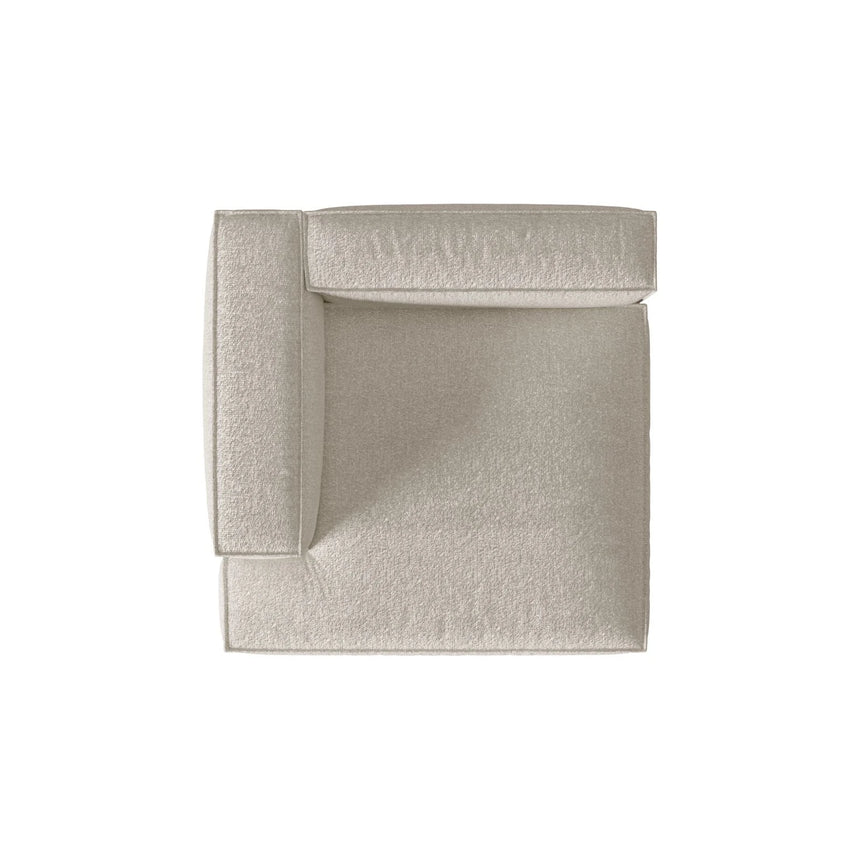 Nuria Modulares Sofa Sitzelement, Linke Seite, aus Boucle in Beige (Monet Sand), 147x147 cm von Micadoni – Bild 5